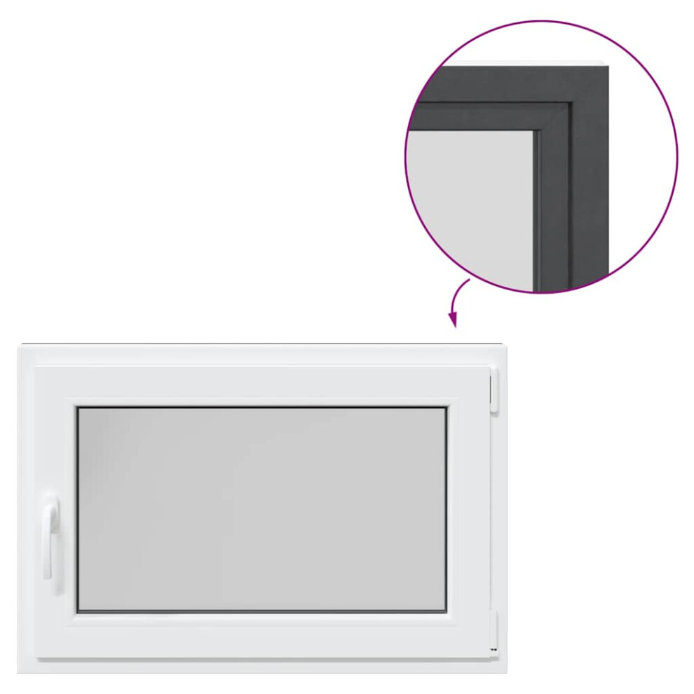 vidaXL Basement Window RISOR 90x60 cm Tilt&Turn DIN Right Anthracite