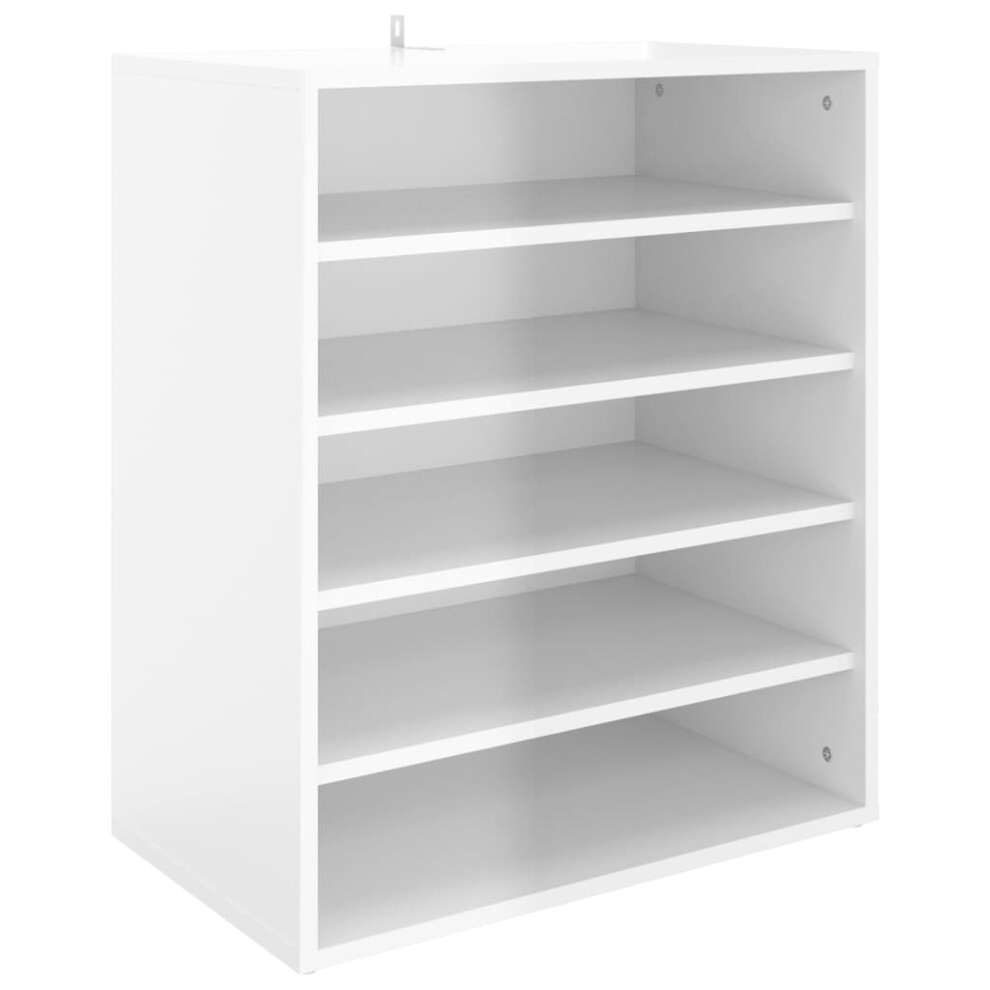 New Vidaxl Shoe Cabinet High Gloss Engineered Wood Shoe Storage Shelf Rack White