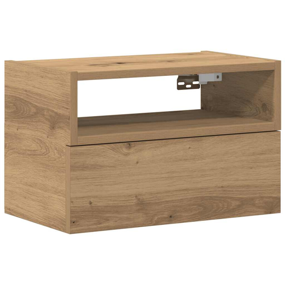 Vidaxl Wall-Mounted Bedside Cabinet Artisan Oak 45X26x28.5 Cm