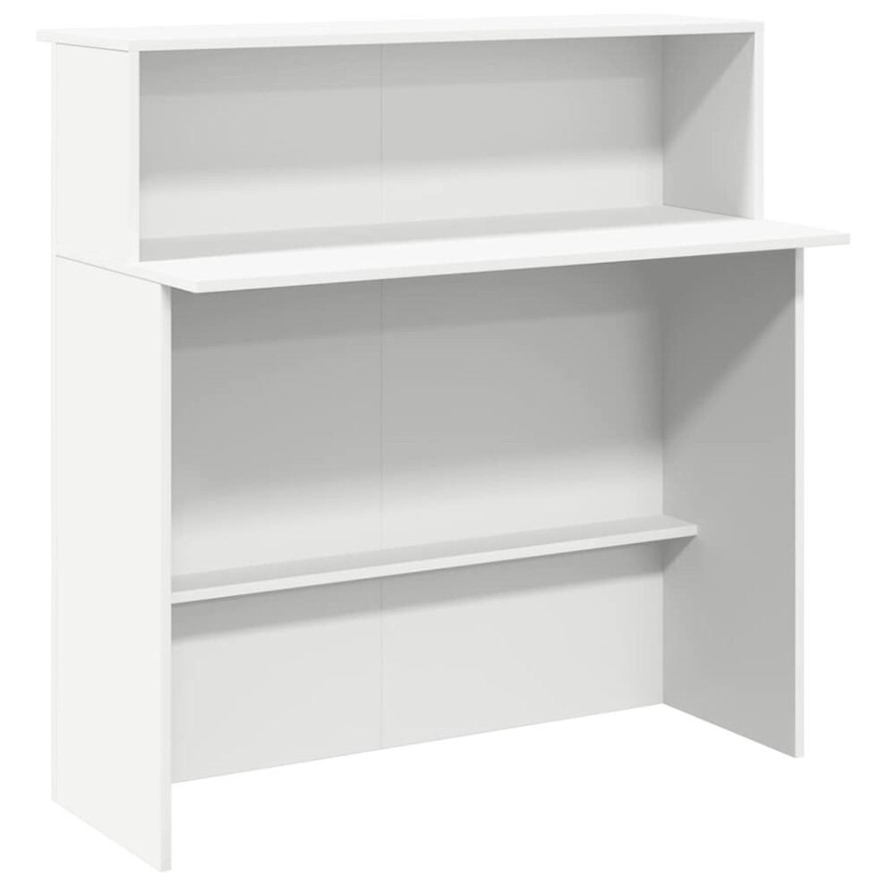 vidaXL Reception Desk White 100x50x103.5 cm Engineered Wood reception counter