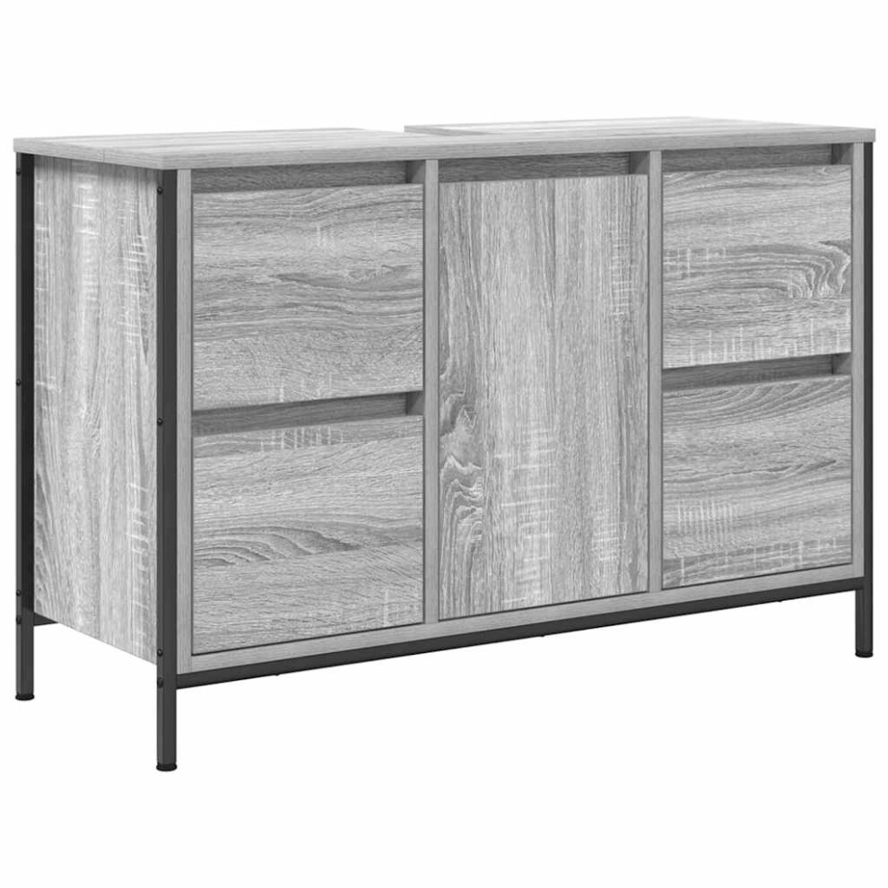 Vidaxl Basin Cabinet With Drawers Grey Sonoma 90X34.5x60 Cm