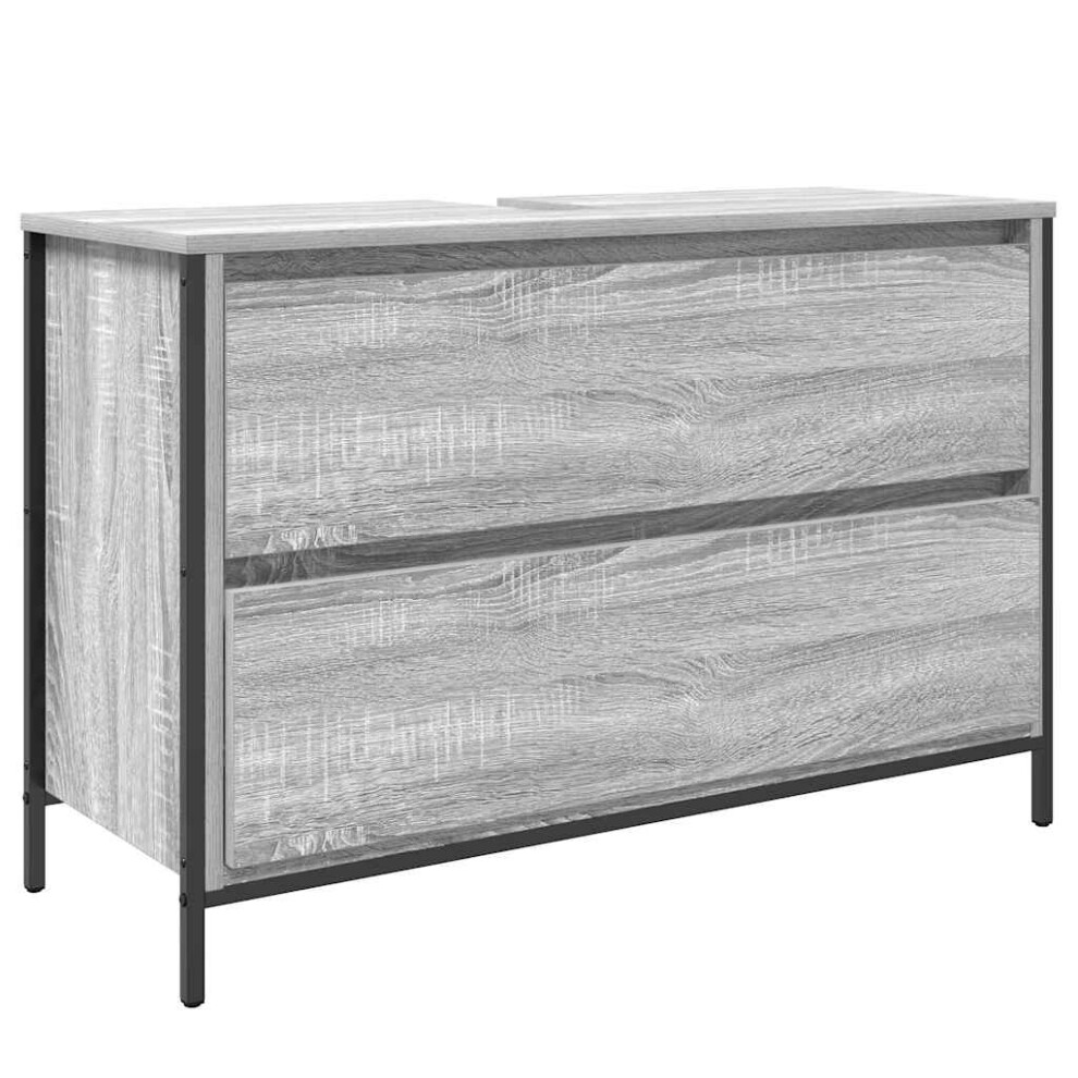 Vidaxl Bathroom Basin Cabinet With Drawers Grey Sonoma 90X34.5x60 Cm