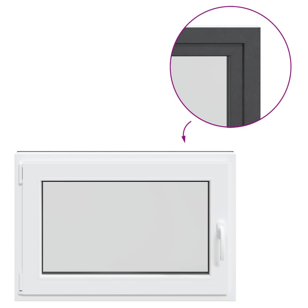 vidaXL Basement Window "RISOR" 60x90 cm Tilt&Turn DIN Left Anthracite