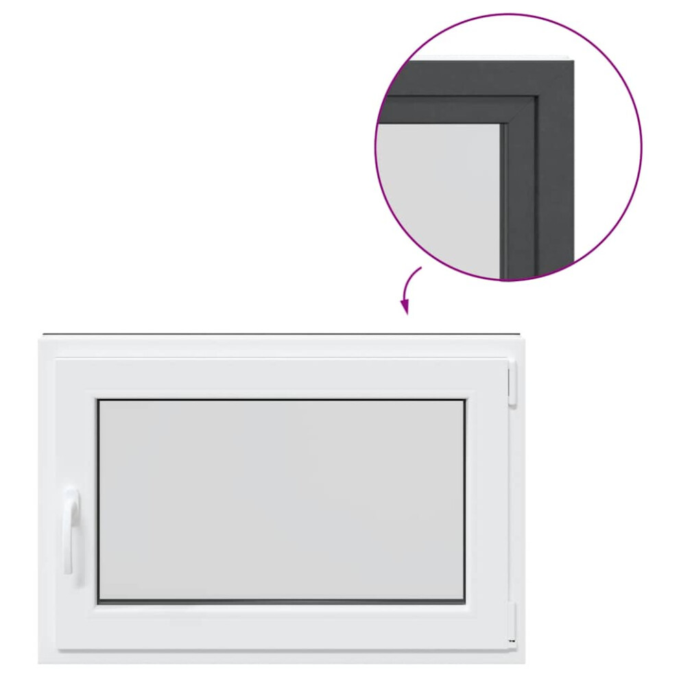 vidaXL Basement Window RISOR 60x80 cm Tilt&Turn DIN Right Anthracite