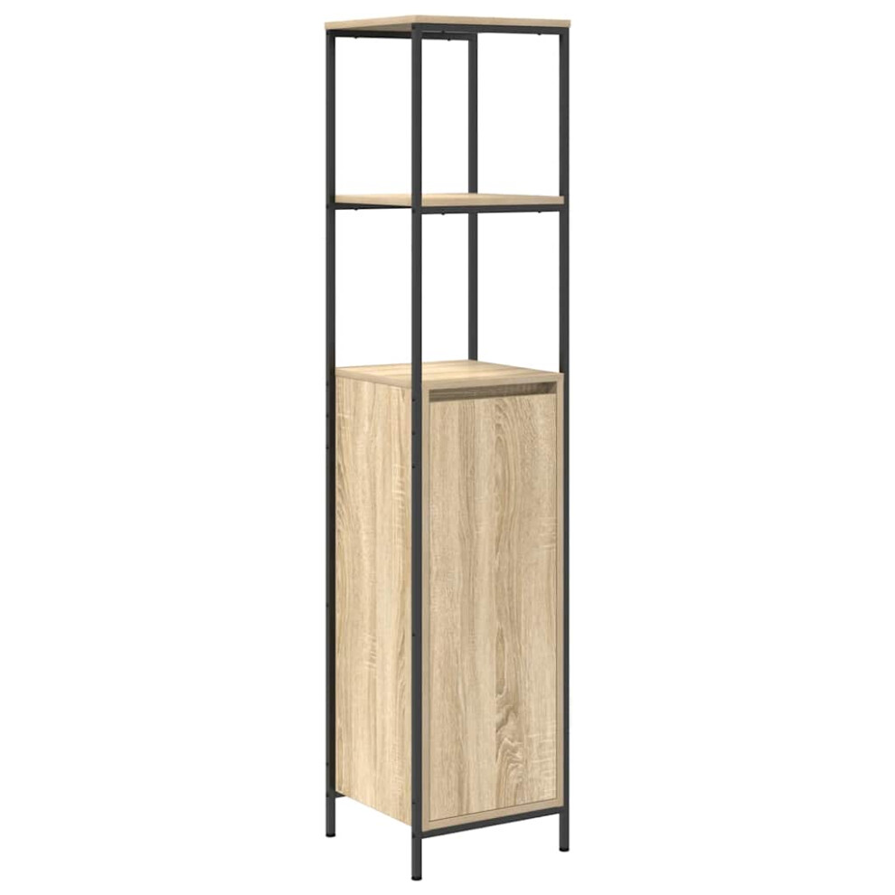 Vidaxl Bathroom Cabinet With Shelves Sonoma Oak 36X35x165 Cm