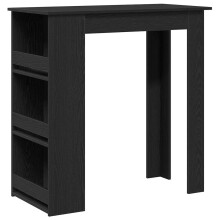 vidaXL Bar Table with Storage Rack Black Oak 102x50x103.5 cm bar top table