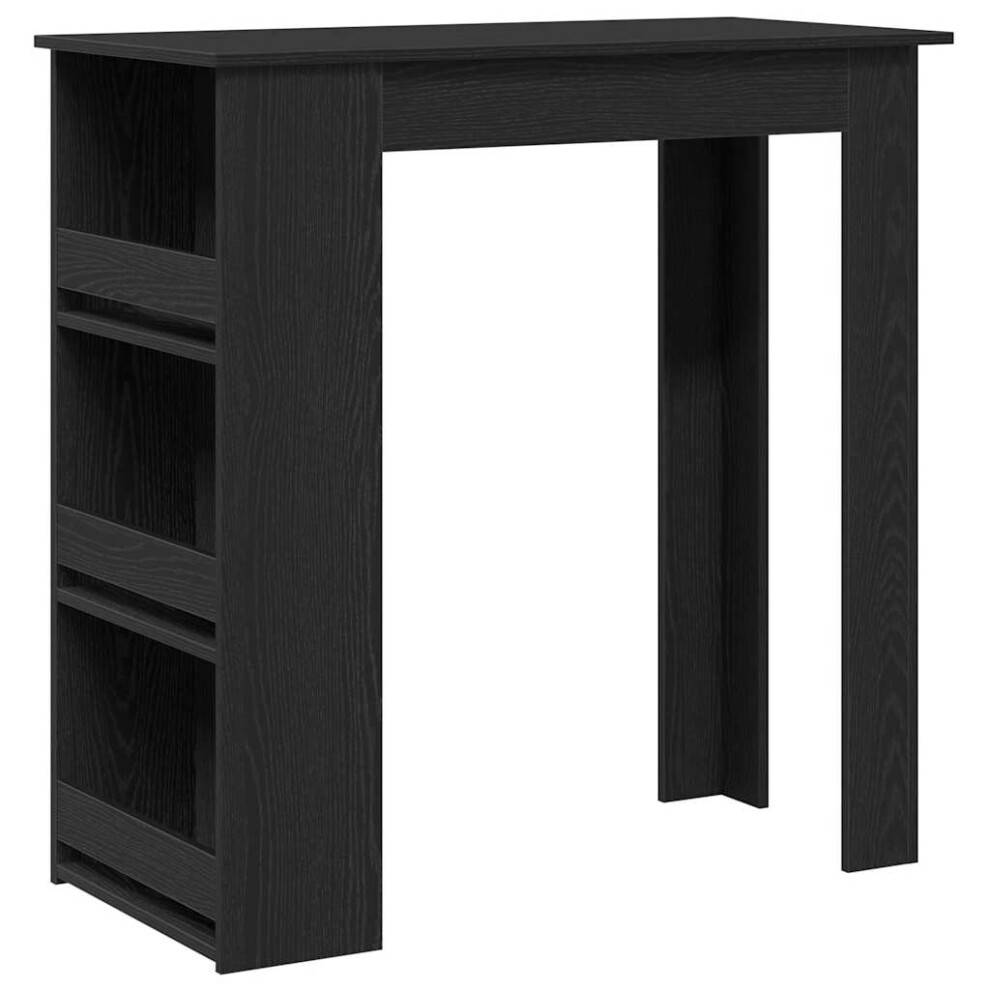 Vidaxl Bar Table With Storage Rack Black Oak 102X50x103.5 Cm Bar Top Table