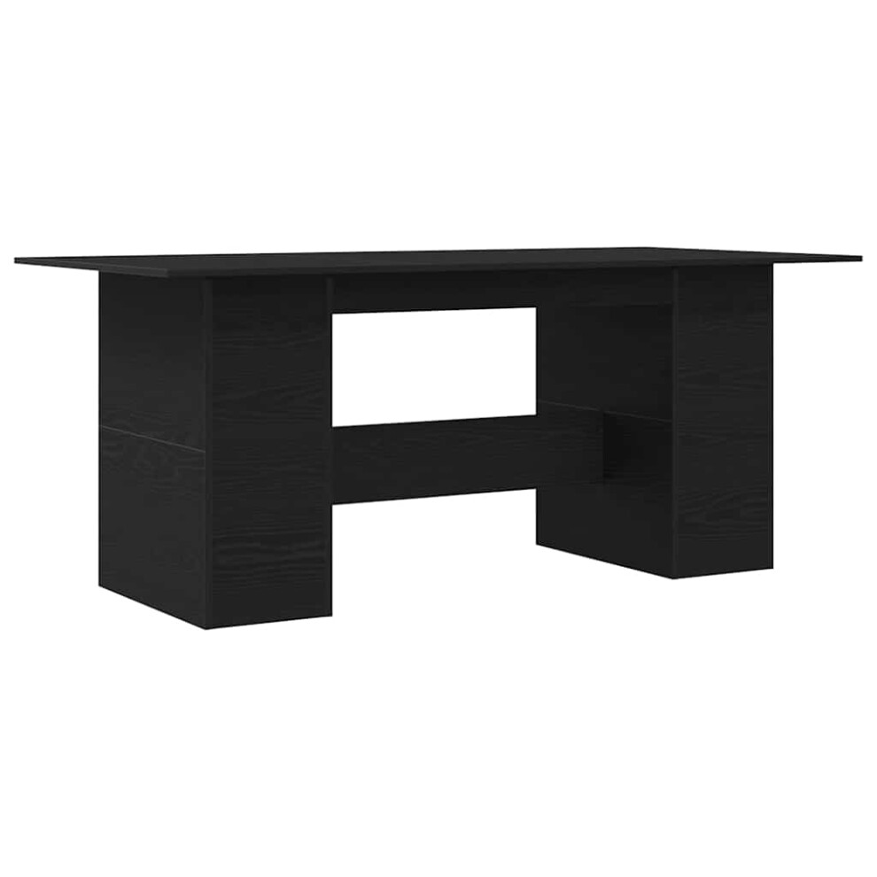 vidaXL Dining Table Black Oak 180x90x76 cm Engineered Wood dining room table