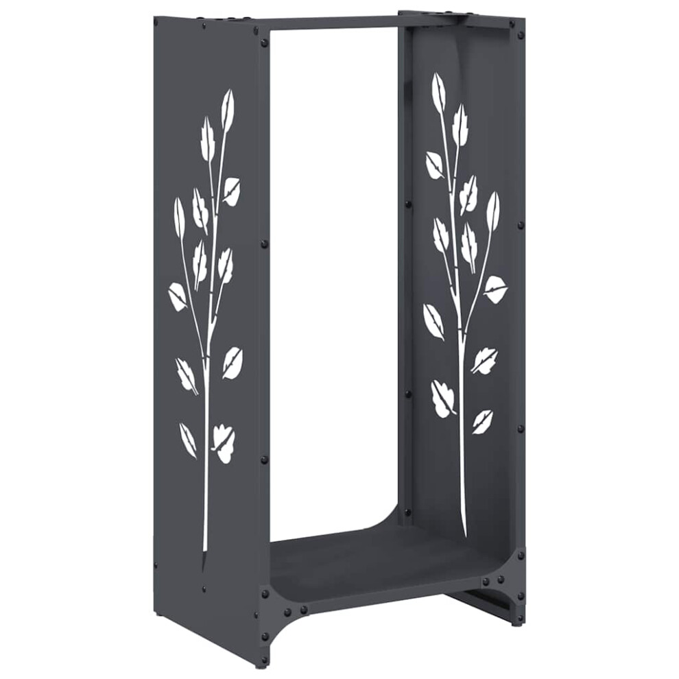Vidaxl Firewood Rack Anthracite 40X30x80 Cm Cold-Rolled Steel