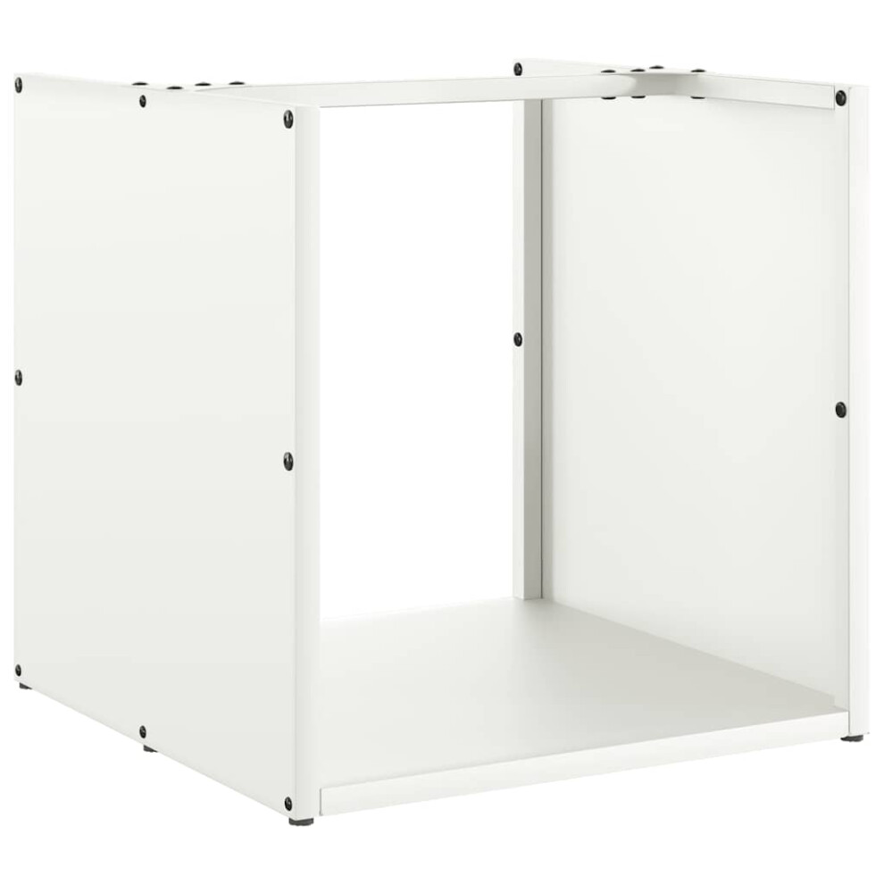 Vidaxl Firewood Rack 40X40x40 Cm Cold-Rolled Steel Fireplace Log Holder White