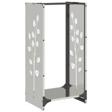 vidaXL Firewood Rack 40x30x80 cm Stainless Steel fireplace log holder