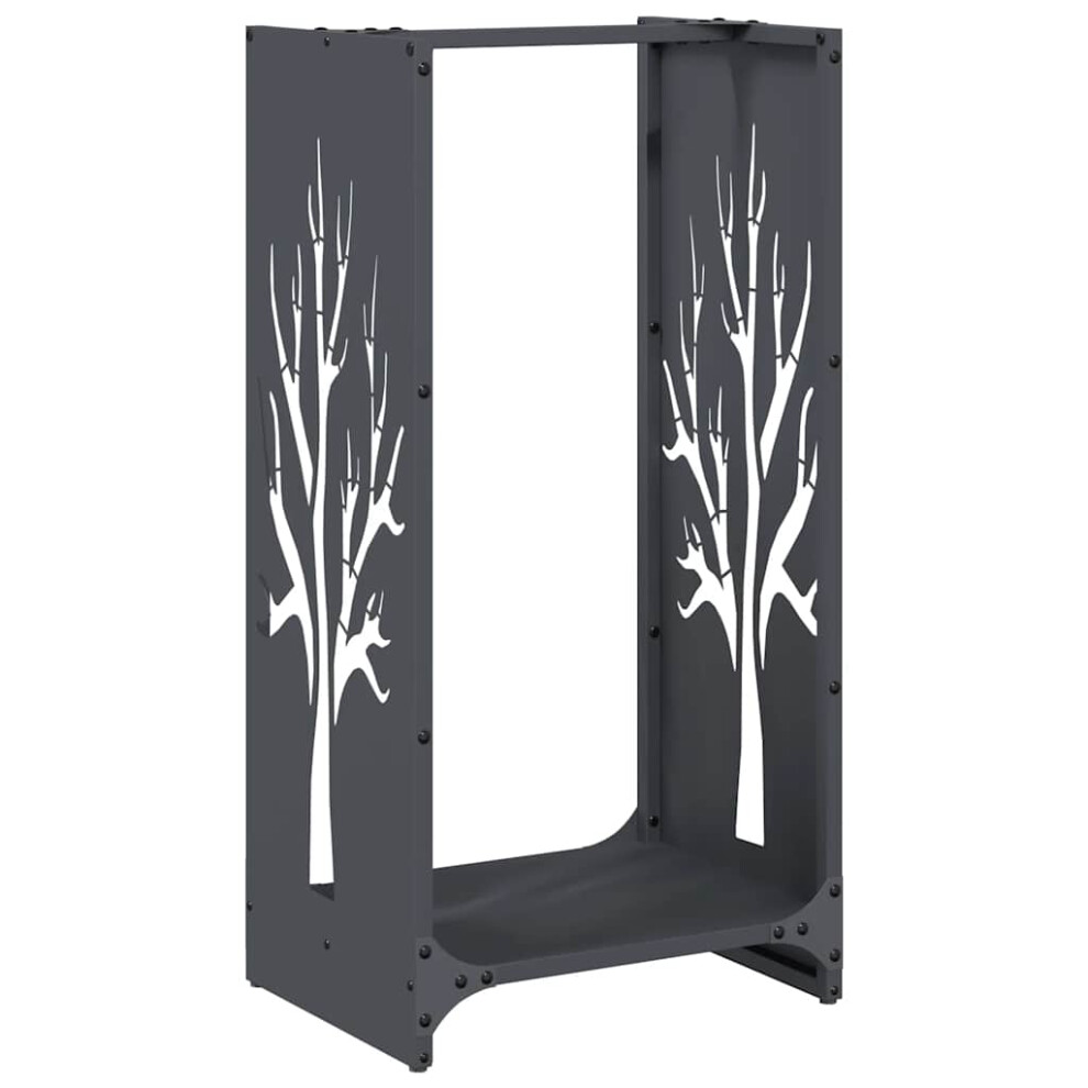 Vidaxl Firewood Rack Anthracite 40X30x80 Cm Cold-Rolled Steel