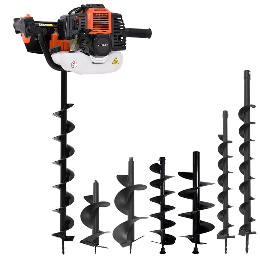 vidaXL 9 Piece Auger Ground Drill Set Steel Post Hole Digger Earth Auger Bit