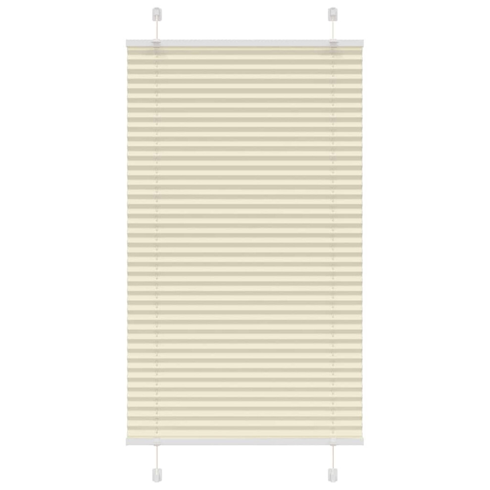 Vidaxl (Cream, 75 X 100 Cm) Pleated Blind Blue 80X100 Cm Fabric Width 79.4 Cm Polyester