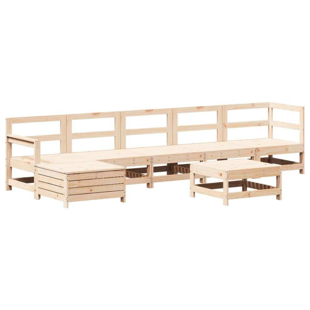 vidaXL Garden Lounge Set 7 Piece Outdoor Lounge Set Sofa Couch Solid Wood Pine