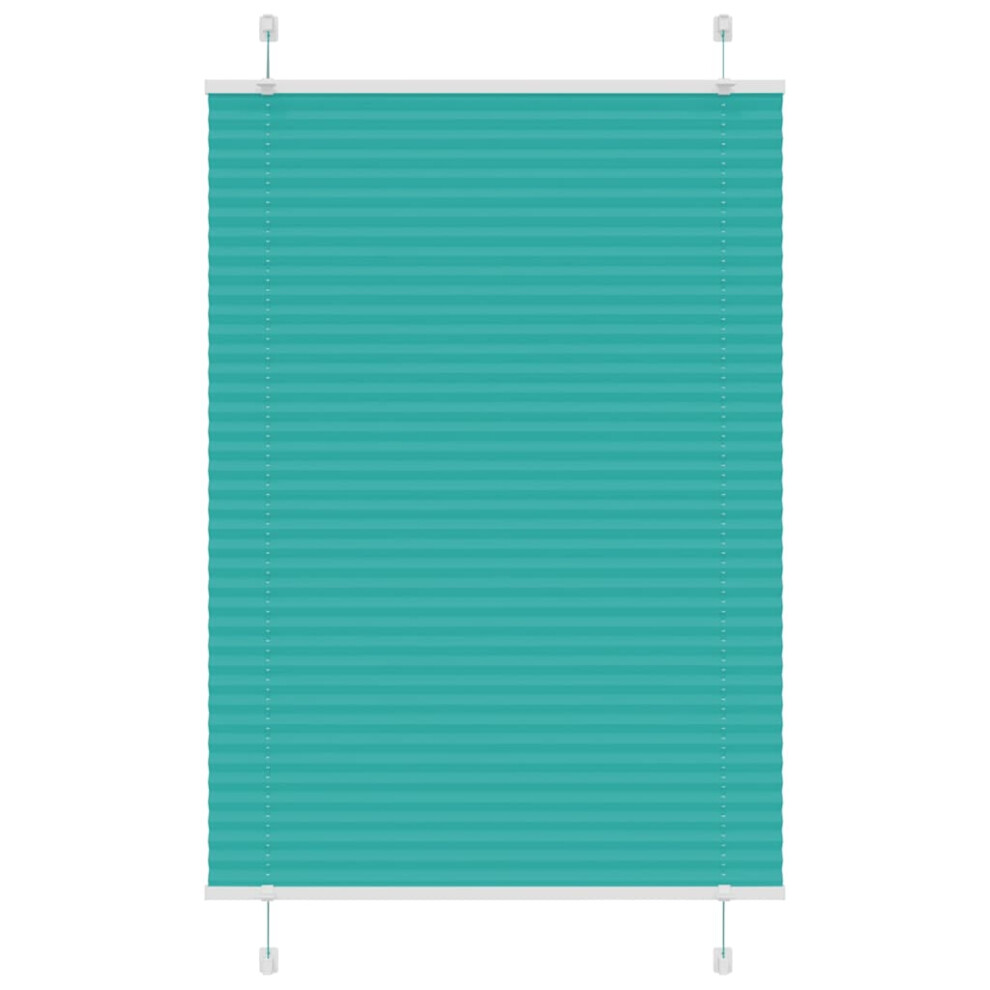 Vidaxl (Petrol Green, 90 X 150 Cm) Pleated Blind Blue 80X100 Cm Fabric Width 79.4 Cm Polyester