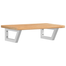 vidaXL Basin Shelf Wall Mounted Bathroom Countertop Steel and Solid Wood Oak