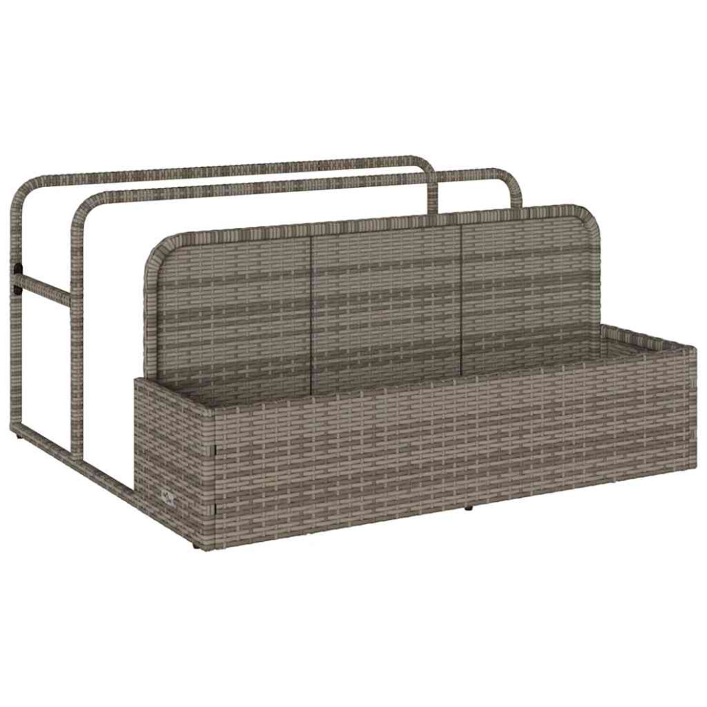 Vidaxl Grey Poolside Float Storage 110X100x57 Cm Poly Rattan Poolside Storage