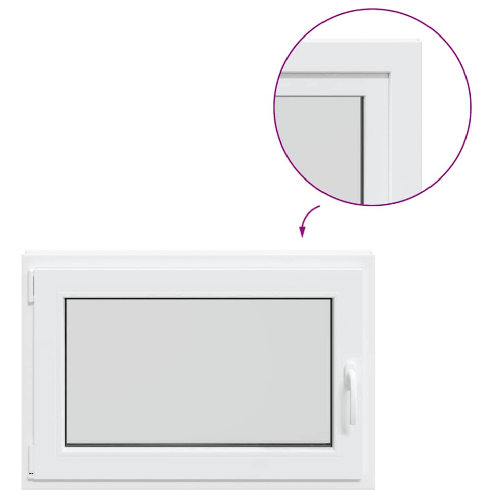 vidaXL Basement Window "RISOR" 60x80 cm Tilt&Turn DIN Left White egress window