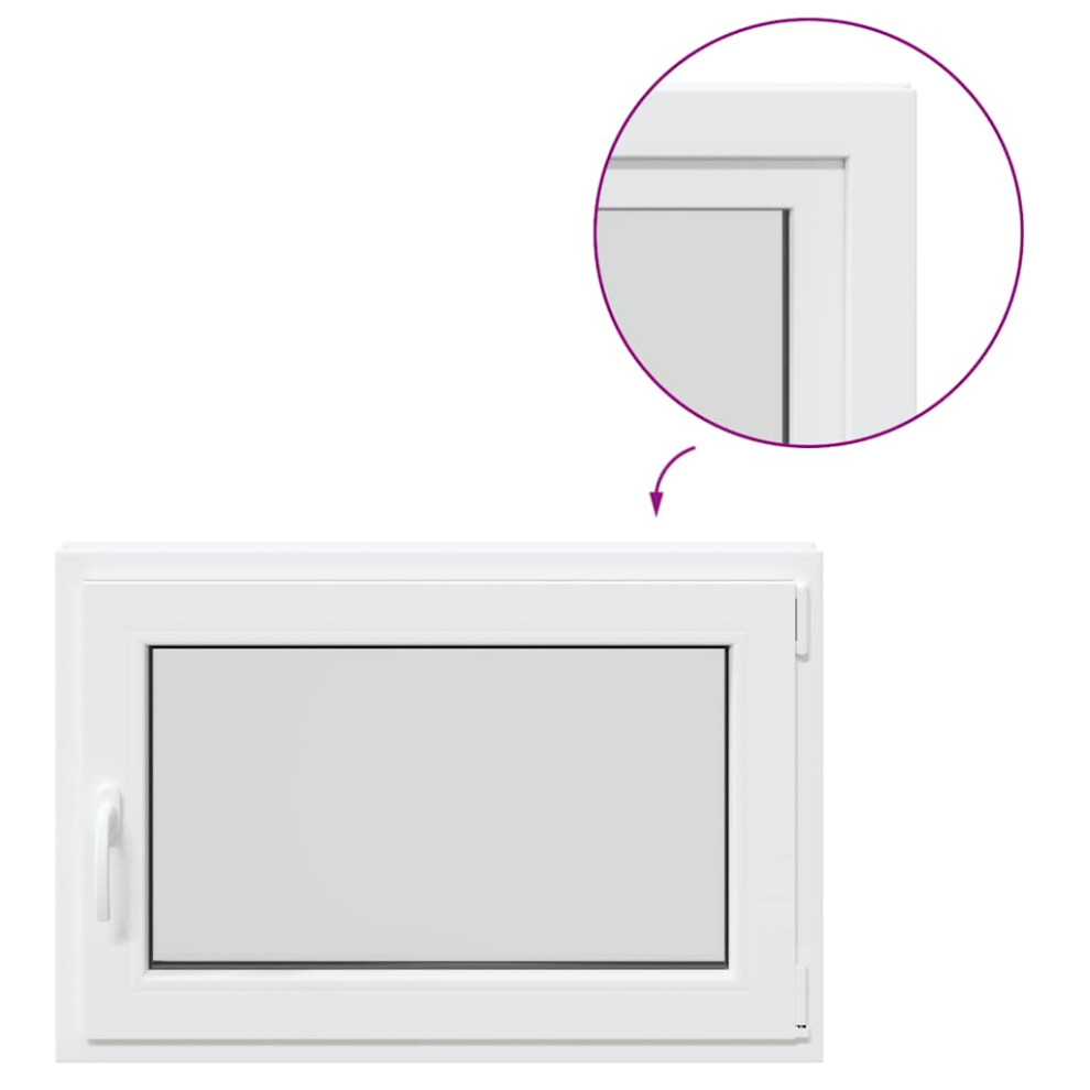 vidaXL Basement Window RISOR 60x80 cm Tilt&Turn DIN Right White egress window