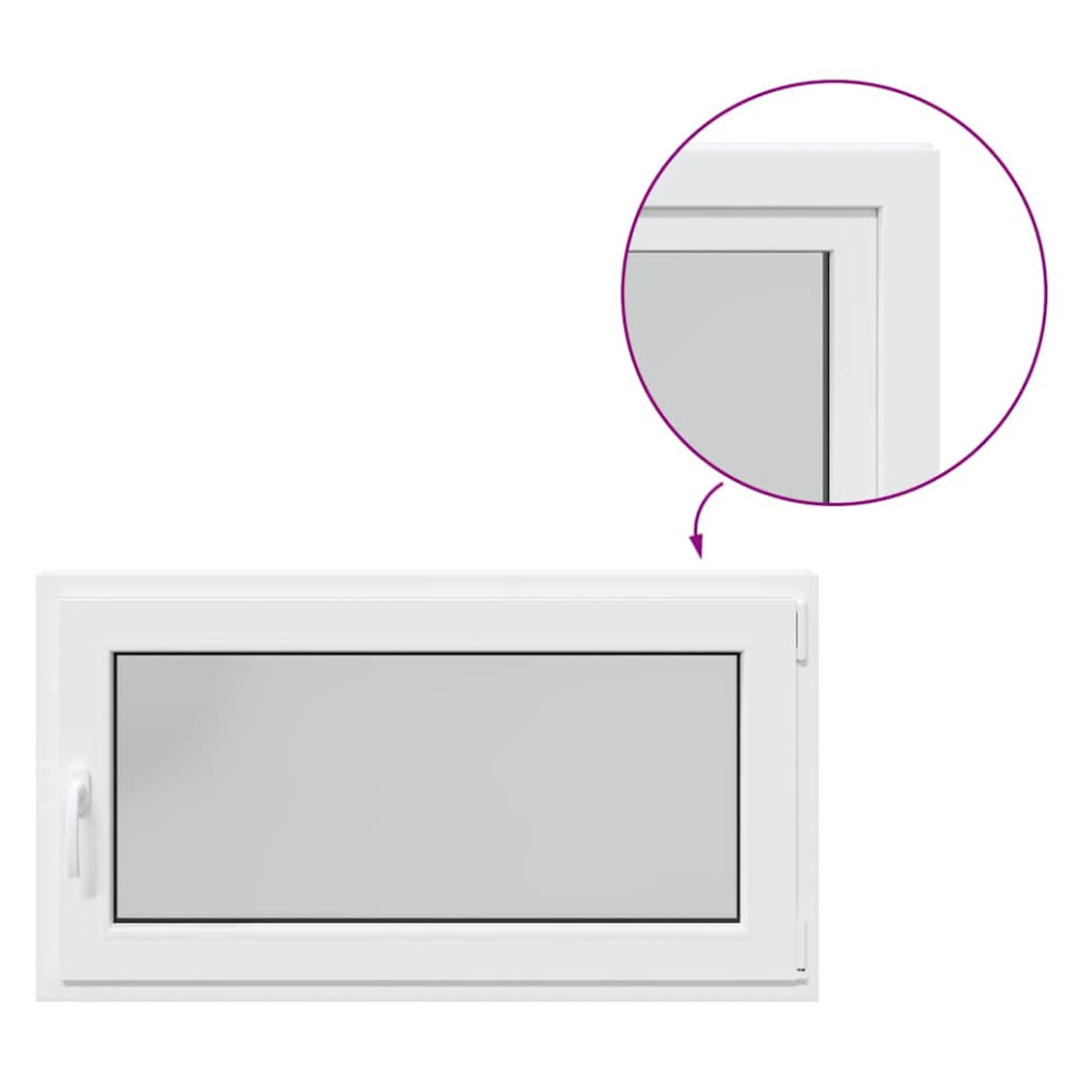 vidaXL Basement Window "RISOR" 110x60 cm Tilt&Turn DIN Right White