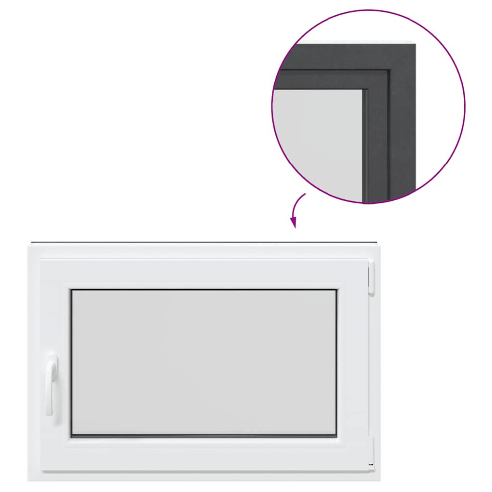 vidaXL Basement Window RISOR 60x90 cm Tilt&Turn DIN Right Anthracite