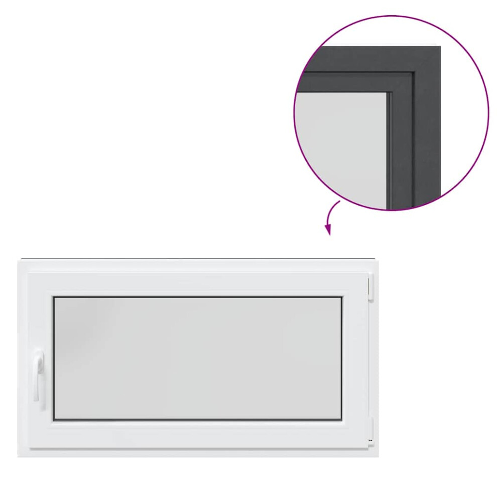 vidaXL Basement Window "RISOR" 110x60 cm Tilt&Turn DIN Right Anthracite