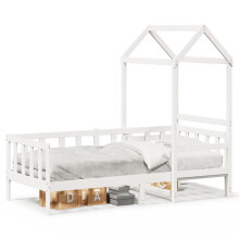 vidaXL Day Bed with Roof Sofa Bed Guest Bed White 80x200 cm Solid Wood Pine