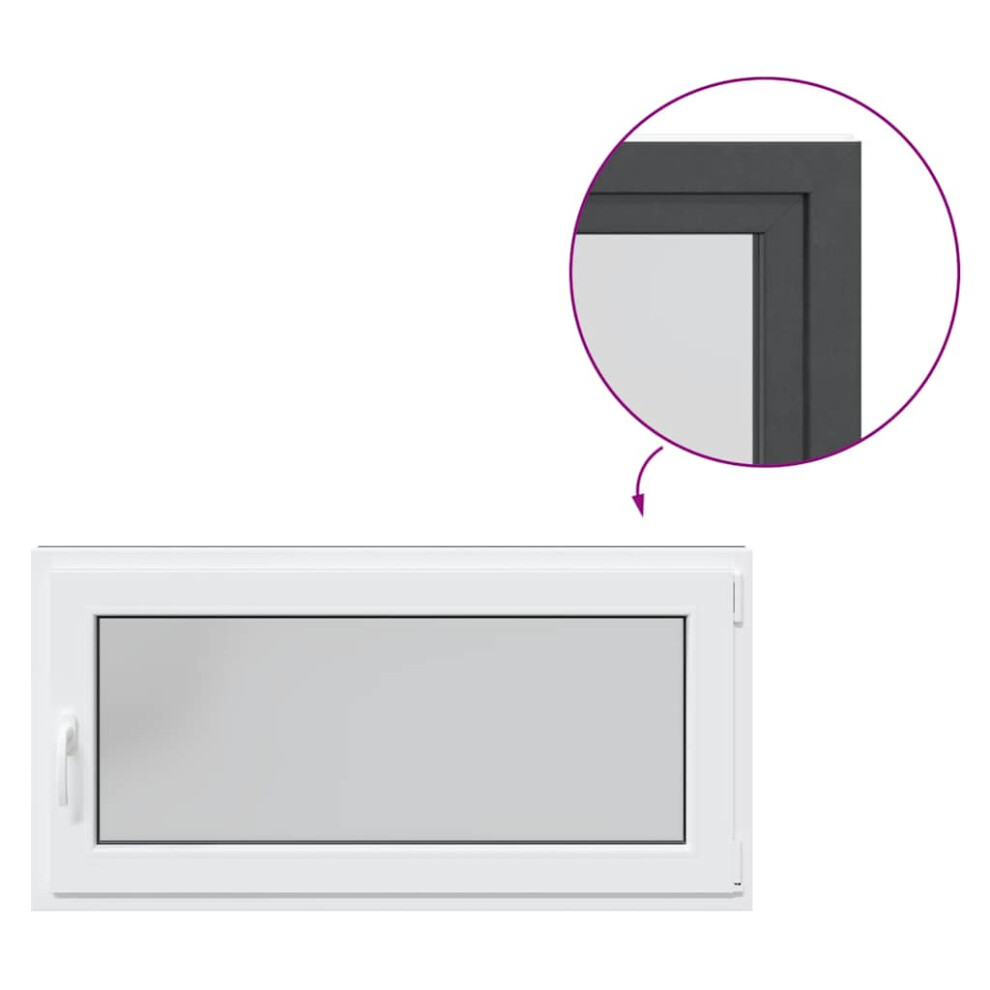vidaXL Basement Window "RISOR" 120x60 cm Tilt&Turn DIN Right Anthracite