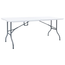 vidaXL Folding Garden Table White 72cm HDPE Outdoor Foldable Camping Table