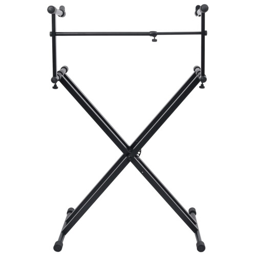 VidaXL vidaXL Double Braced Keyboard Stand X-Frame Black Piano Height Adjustable 1