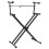 VidaXL vidaXL Double Braced Keyboard Stand X-Frame Black Piano Height Adjustable 1