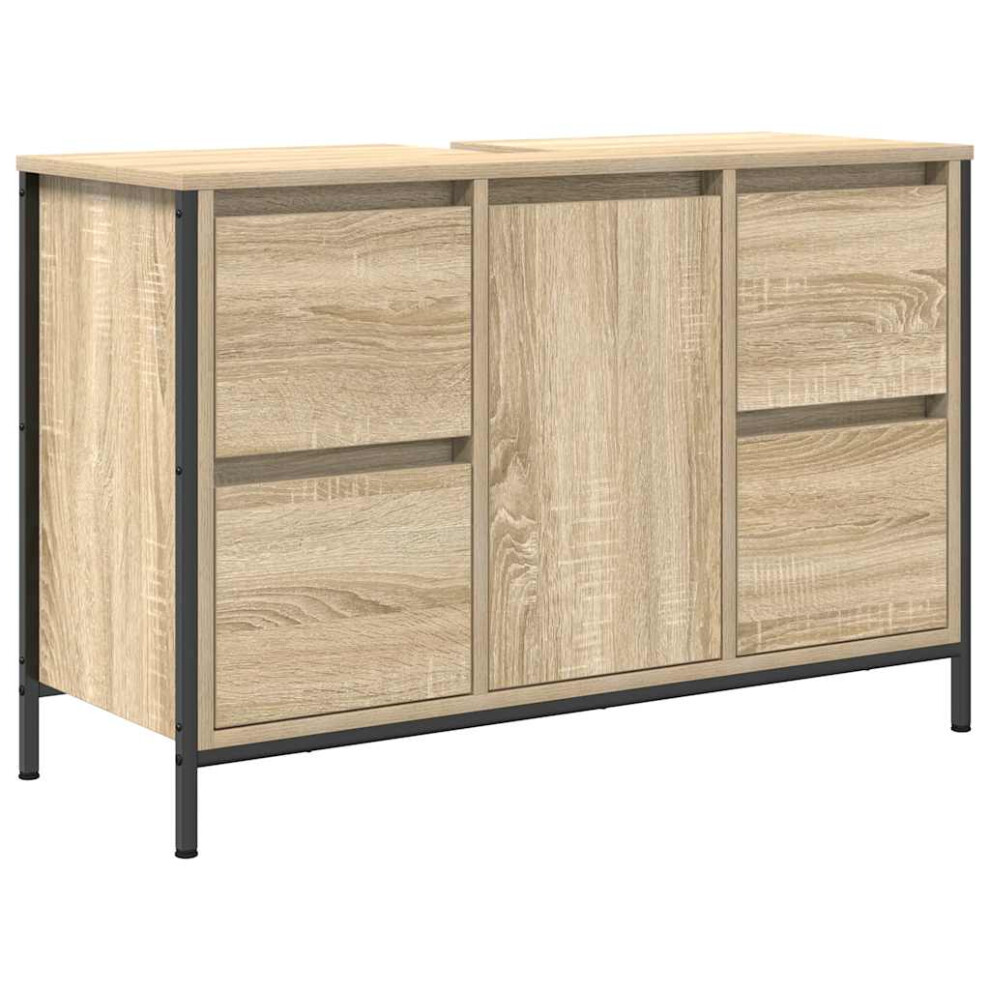 Vidaxl Basin Cabinet With Drawers Sonoma Oak 90X34.5x60 Cm