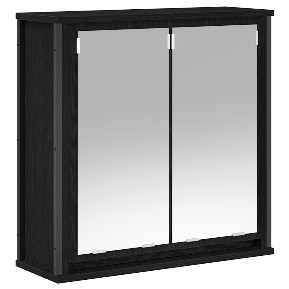 B&Q - Bathroom Wall Cabinet With Mirror Black Oak 60X21X60 Cm - Image 2
