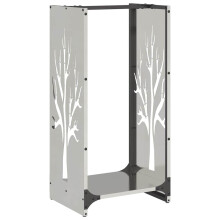 vidaXL Firewood Rack 40x30x80 cm Stainless Steel fireplace log holder