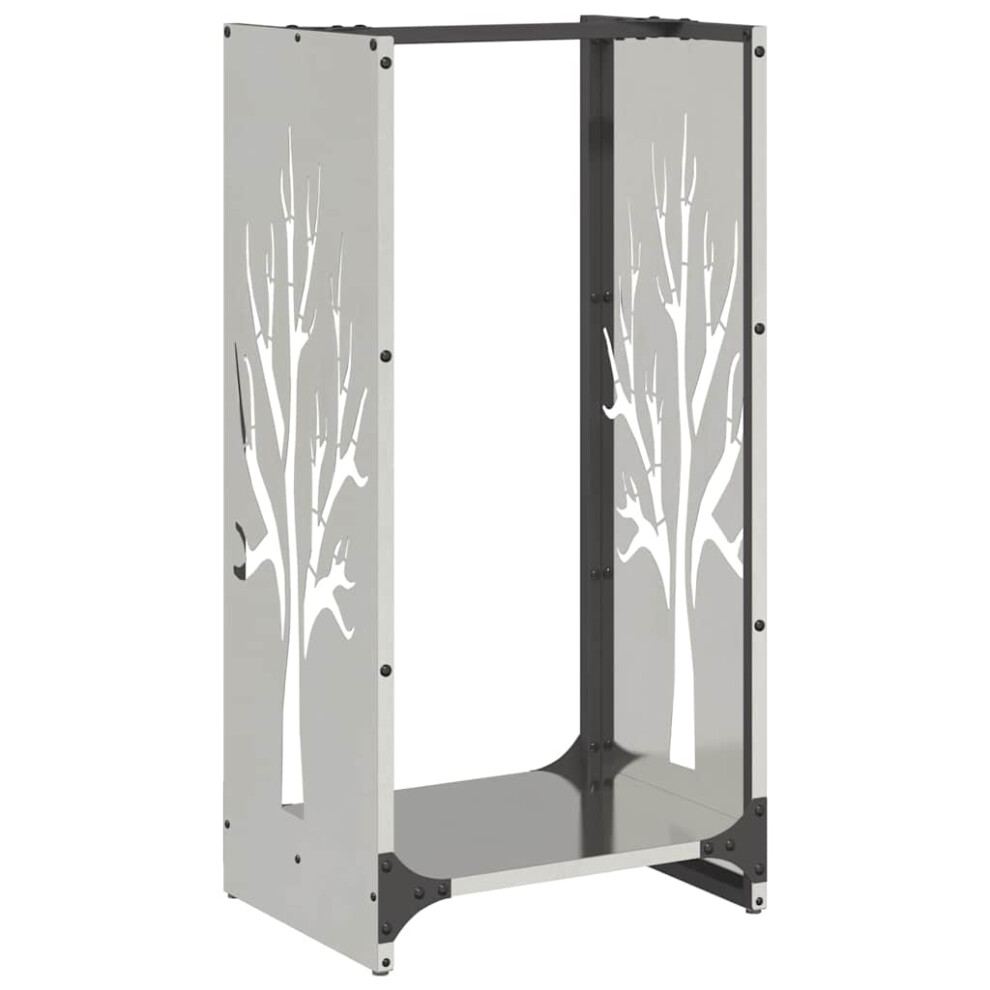 vidaXL Firewood Rack 40x30x80 cm Stainless Steel fireplace log holder