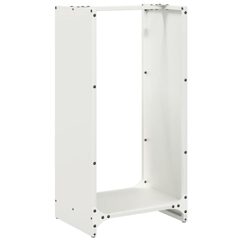 Vidaxl Firewood Rack 40X30x80 Cm Cold-Rolled Steel Fireplace Log Holder White