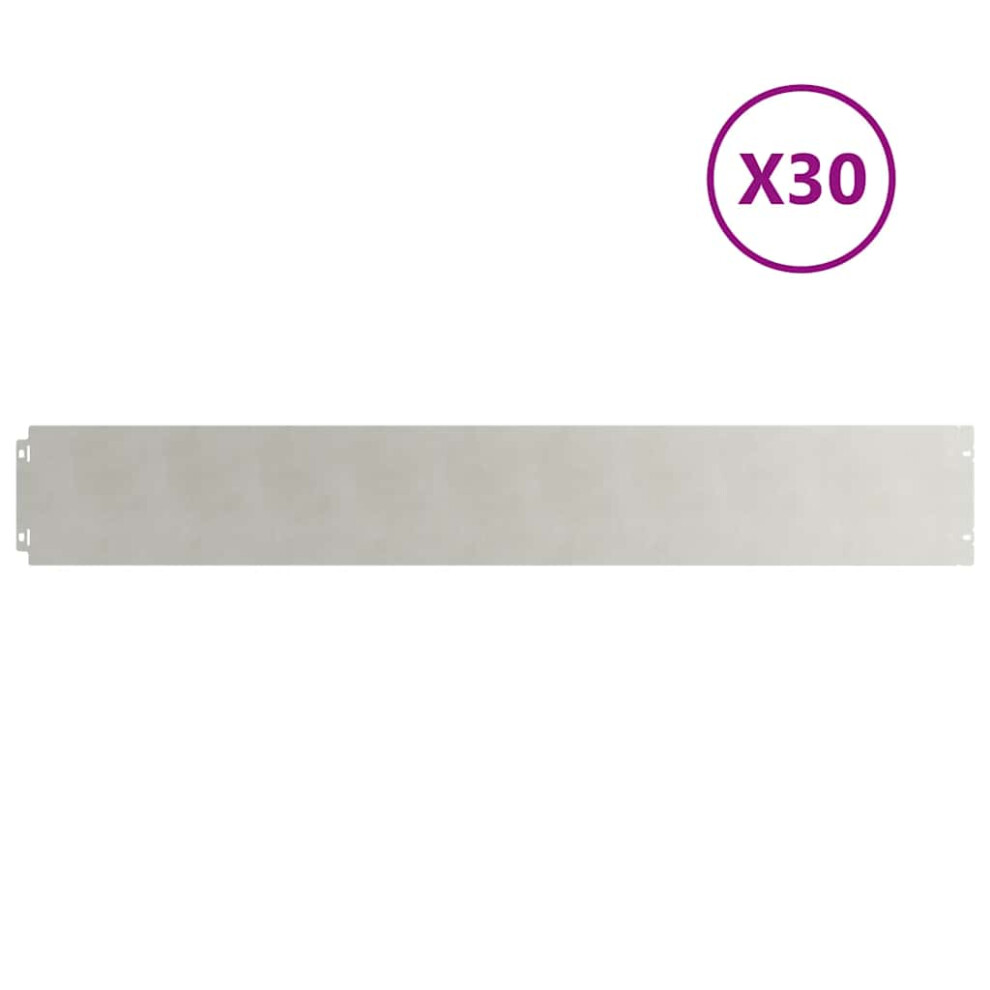 vidaXL Lawn Edgings 30 pcs 15x103 cm Stainless Steel garden edging