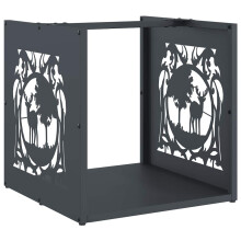 vidaXL Firewood Rack Anthracite 40x40x40 cm Cold-rolled steel