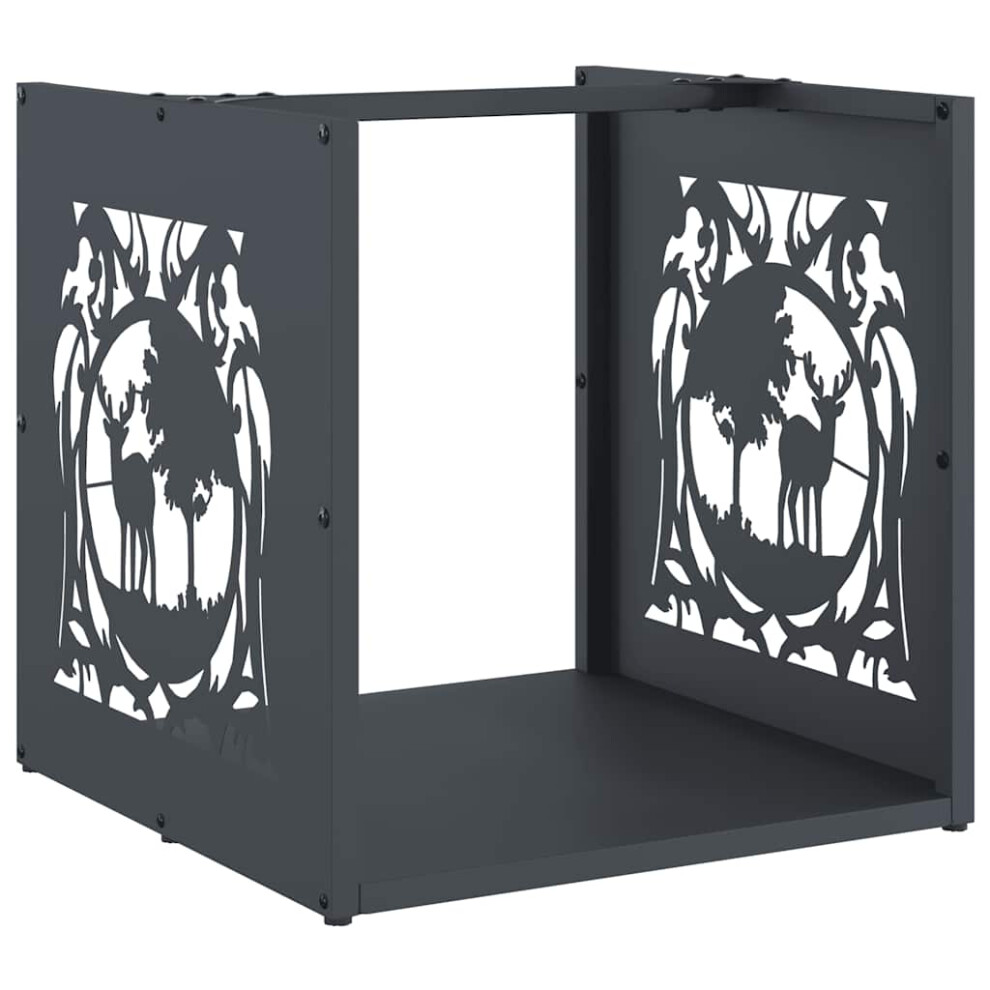Vidaxl Firewood Rack Anthracite 40X40x40 Cm Cold-Rolled Steel