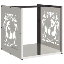 vidaXL Firewood Rack 40x40x40 cm Stainless Steel fireplace log holder