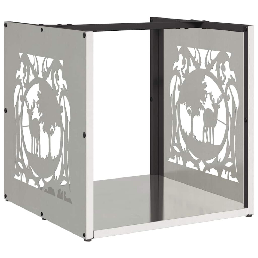 Vidaxl Firewood Rack 40X40x40 Cm Stainless Steel Fireplace Log Holder