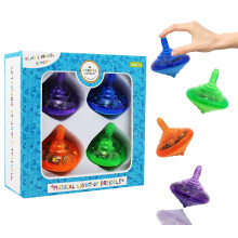 The Dreidel Company Hanukkah Musical Light-Up Zestaw baczkσw Dreidel odtwarza 2 klasyczne piosenki chanukowe w rσznych kolorach (4 szt.)