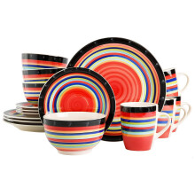 Gibson Home Casa Stella Dinnerware Set, Red, 16-Piece