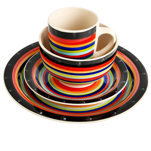 Gibson Home Casa Stella Dinnerware Set, Red, 16-Piece 2
