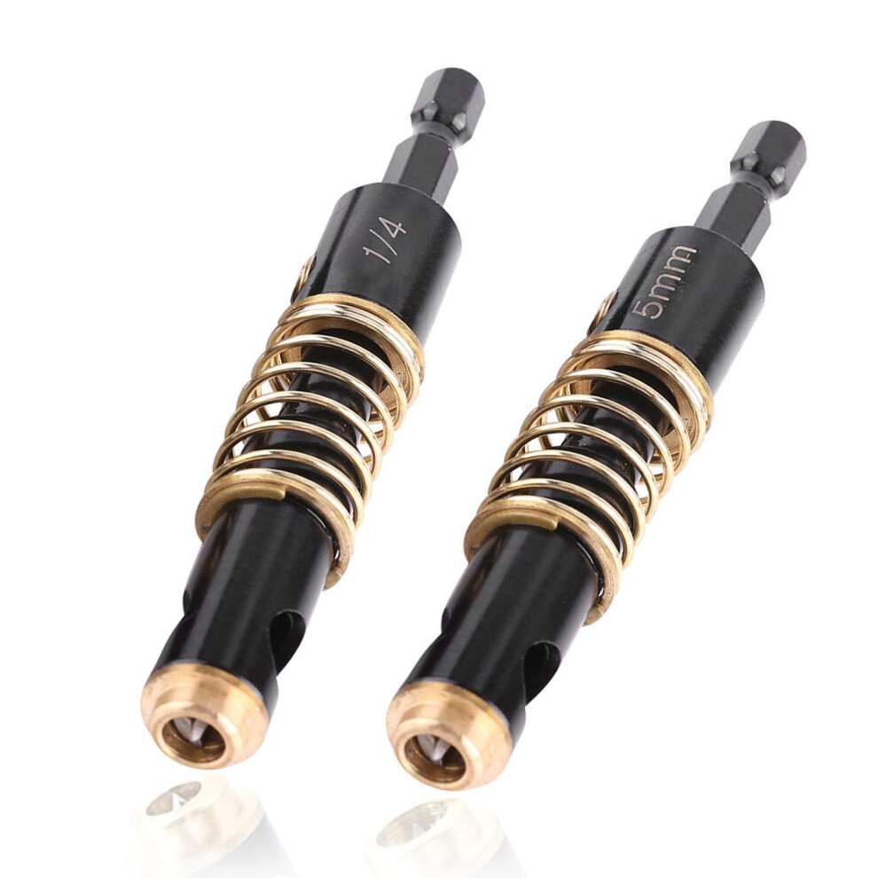 Gasea 1/4 Inch Shank Hinge Self Centering Drill Bits Set, 5Mm & 1/4" Reaming Drill Wood Plastic Combination For Woodworking 603935150705