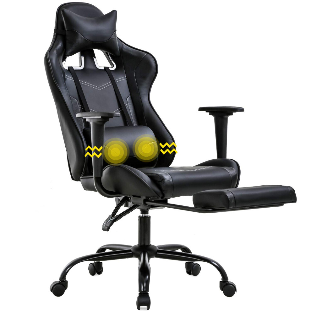 Gaming Chair Racing Office Chair Ergonomic Desk Chair Massage PU Leather Recliner PC Computer Chair with Lumbar Support Headrest Armrest Footrest-image-OPC-PG7K278-NEW