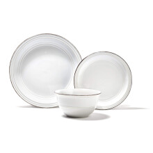 American Atelier Madelyn Casual Round Dinnerware Set ? 12-Piece Stoneware Party Collection w/ 4 Dinner Salad Plates, & 4 Bowls ? Unique Gift Idea,