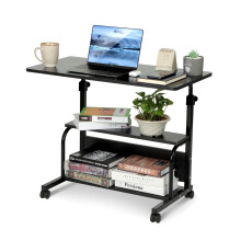 QZMDSM Portable Rolling Desk Adjustable Laptop Desk Small Standing Desk Home Office Desks for Small Spaces Table, 31.5" Black Uplift Student Study