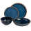 Gibson Elite Lagos Coupe Dinnerware Set, Service for 4 (16pcs), Blue 2